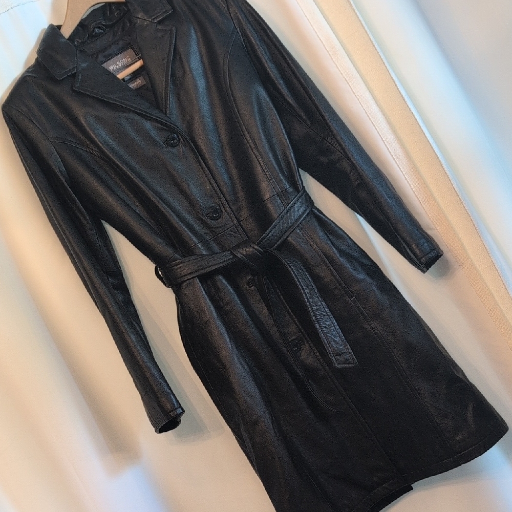 Vintage Wilsons Leather Women's Black Long Jacket
